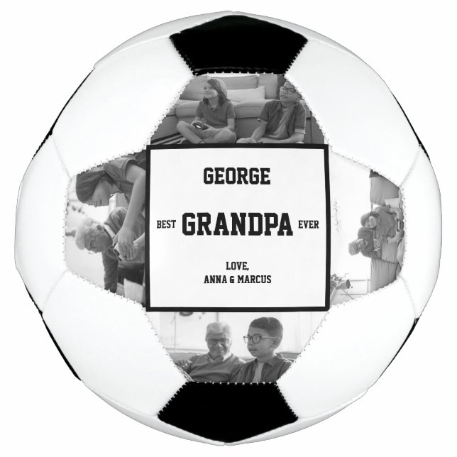 Ballon De Foot Meilleur grand-père Jamais Photo Anniversaire Cade (Devant)