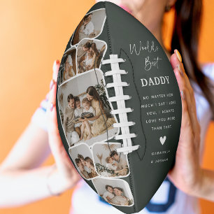Ballon De Foot Meilleur papa du monde avec une grille photo multi