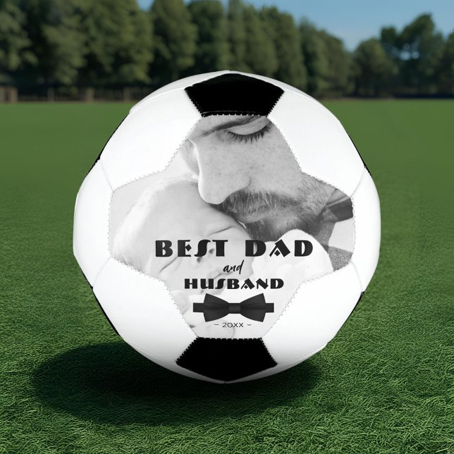 Ballon De Foot Meilleur papa et mari Cravate noire Élégante photo (Créateur téléchargé)