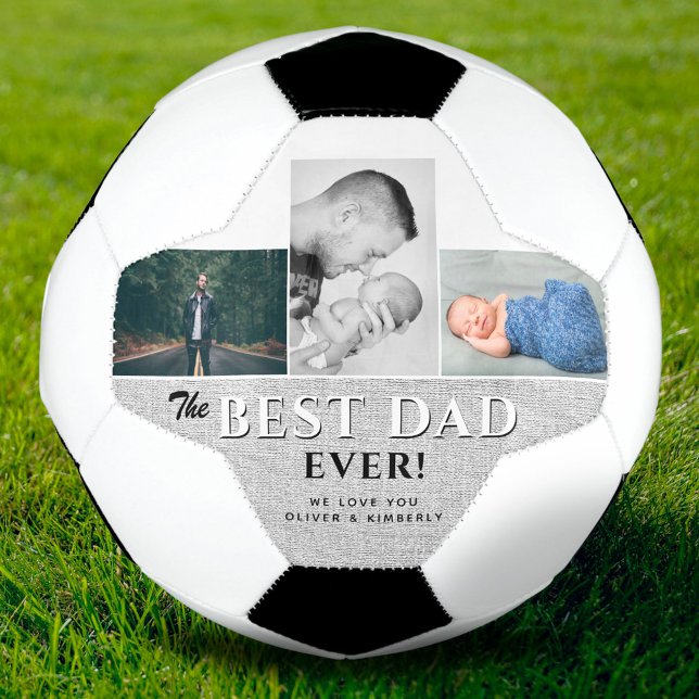 Ballon De Foot Meilleur papa Ever 3 Collage photo Fête des Pères (Créateur téléchargé)