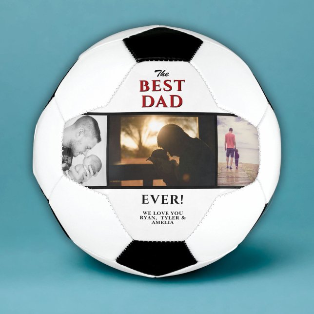 Ballon De Foot Meilleur papa Ever 3 Collage photo Fête des Pères (Créateur téléchargé)