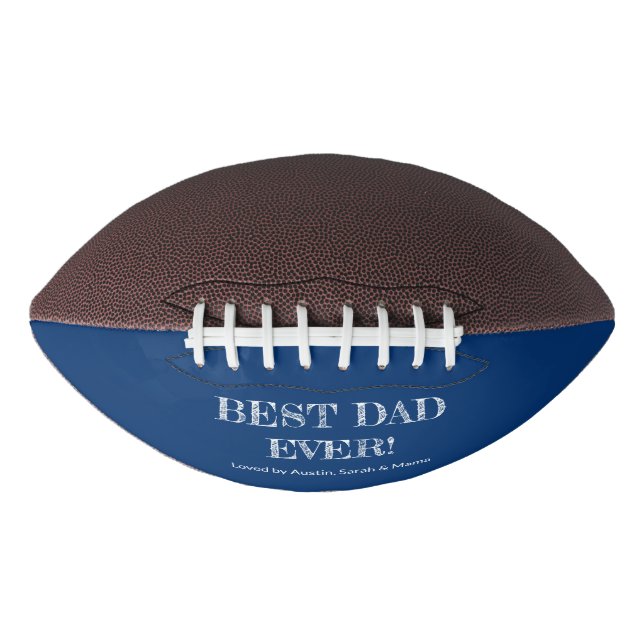 Ballon De Foot Meilleur papa jamais bleu Personnalisé (Devant)