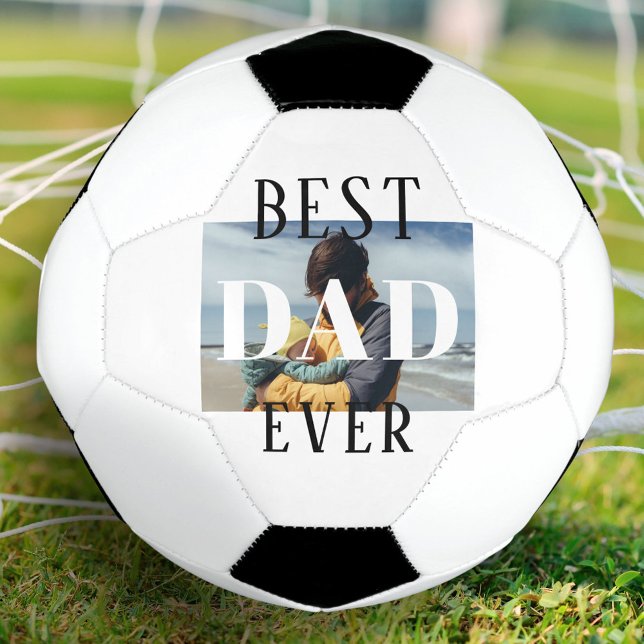 Ballon De Foot Meilleur papa Jamais Famille Enfants Père Photo (Créateur téléchargé)