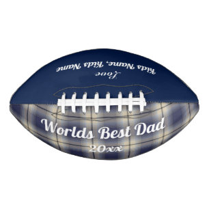 Ballon De Foot Meilleur Papa, Plaque Bleue, Noms des enfants