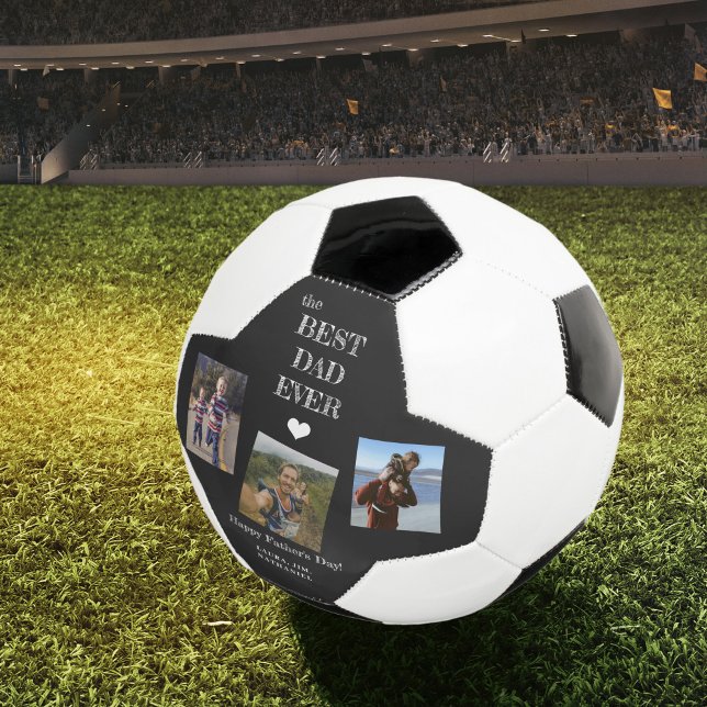 Ballon De Foot Meilleur papa toujours 3 photo collage Fête des pè (Créateur téléchargé)