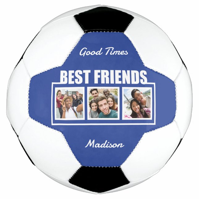 Ballon De Foot Meilleurs amis nom, photos et couleur personnalisé (Devant)