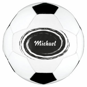 Ballon De Foot Moderne Black Swirl Oval Personnalisé