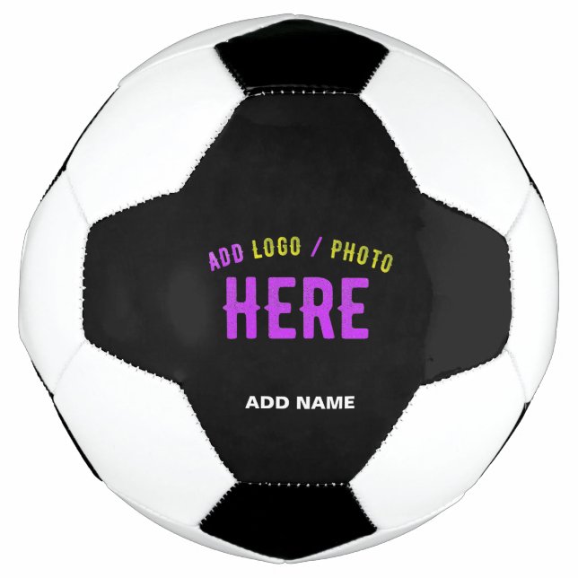 BALLON DE FOOT MODERNE ET MODERNE PERSONNALISABLE NOIR VÉRIFIÉ (Devant)