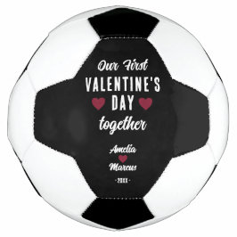 Ballon De Foot Moderne Notre première Saint Valentin ensemble