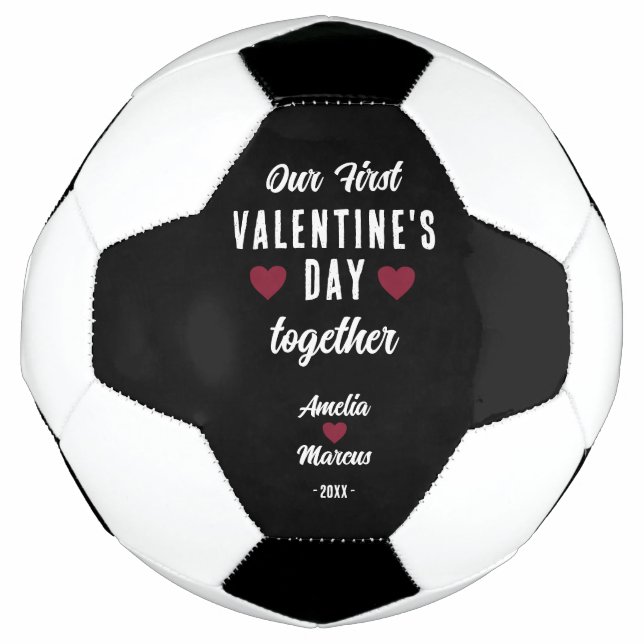 Ballon De Foot Moderne Notre première Saint Valentin ensemble (Devant)