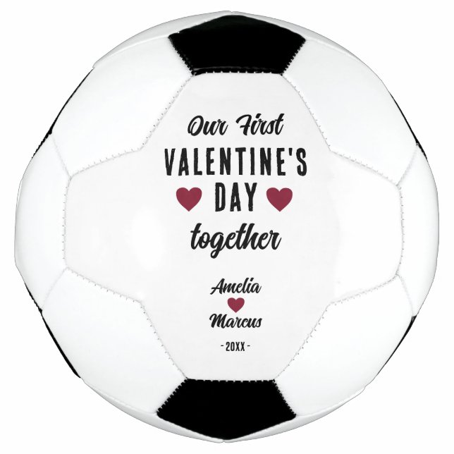 Ballon De Foot Moderne Notre première Saint Valentin ensemble (Devant)