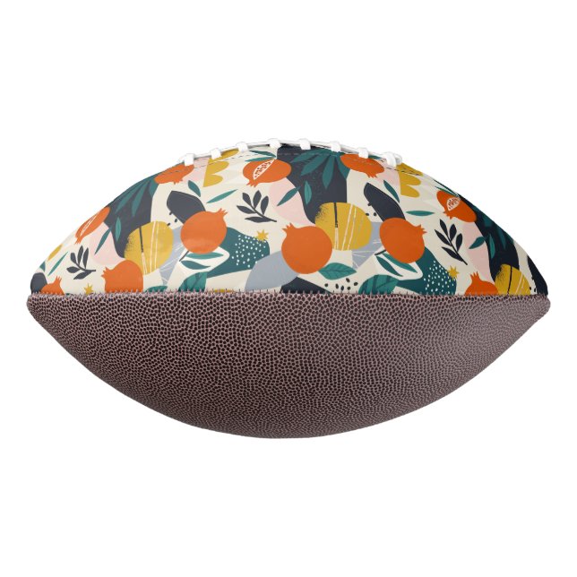 Ballon De Foot Moderne tendance Preppy Chic Apricot et Feuille (Tourné à 90°)
