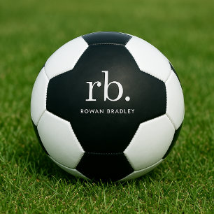 Ballon De Foot Monogram Classic Elegant Minimum Black and White
