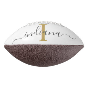 Ballon De Foot Monogram Gold Grey Nom du script Modern