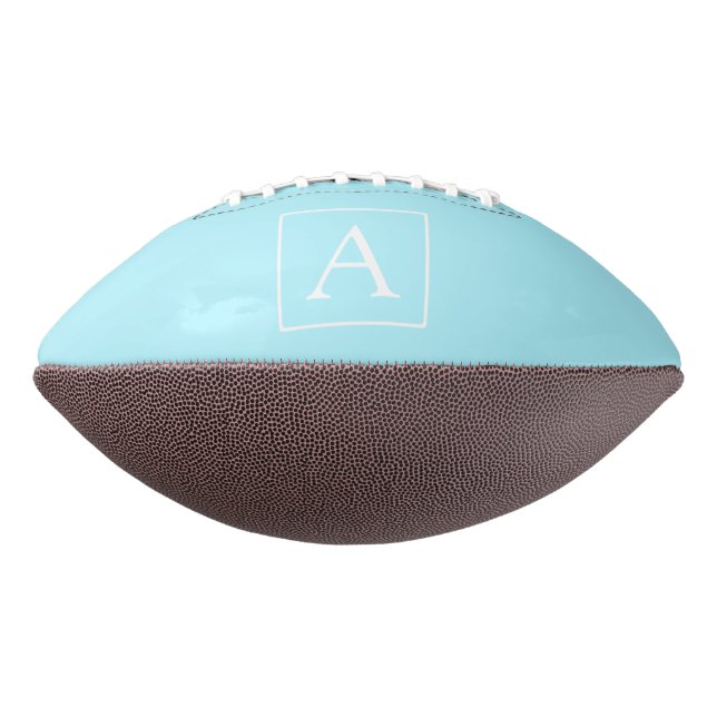 Ballon De Foot Monogramme bleu ciel simple (Tourné à 270°)