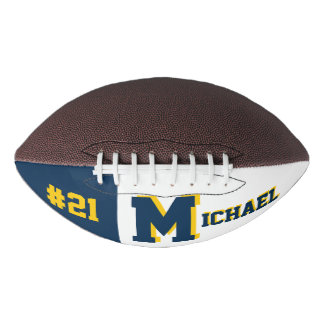 Ballon De Foot Monogramme bleu et or