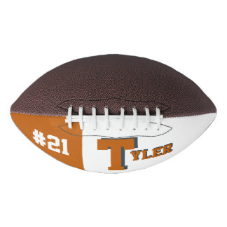 Ballon De Foot Monogramme Brûlé orange et blanc
