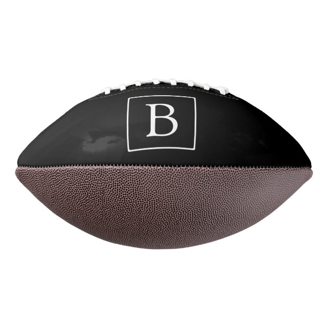 Ballon De Foot Monogramme classique simple | Texte noir et blanc (Tourné à 270°)