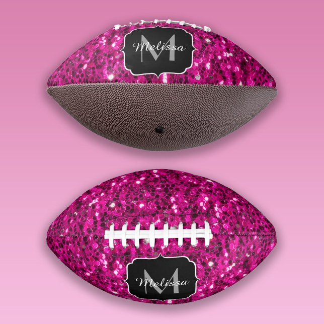 Ballon De Foot Monogramme de parties scintillant étincelante rose (Créateur téléchargé)