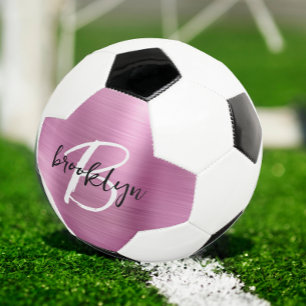 Ballon De Foot Monogramme écriture noire et blanche sur métal bro