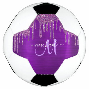 Ballon De Foot Monogramme en métal brosse à Parties scintillant