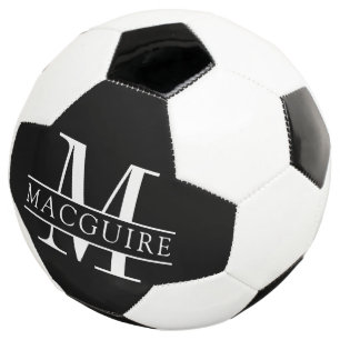 Ballon De Foot Monogramme gras minimal   Nom noir