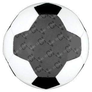 Ballon De Foot Monogramme moderne Carrelé gris foncé Nom/autre te