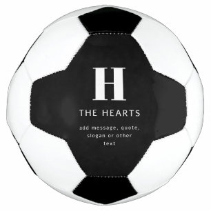 Ballon De Foot Monogramme moderne modifiable Nom et message   Noi