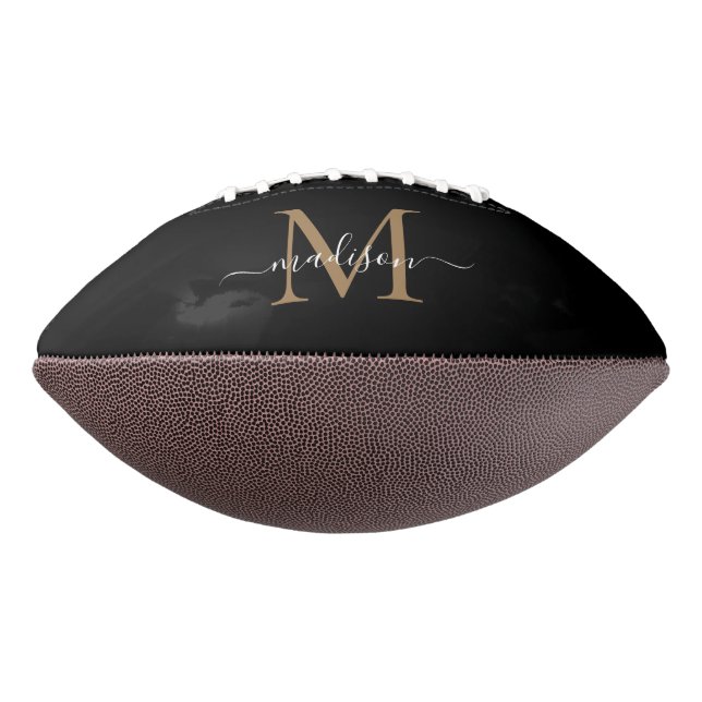 Ballon De Foot Monogramme noir tendance Monogramme féminin (Tourné à 270°)