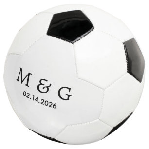 Ballon De Foot Monogramme personnalisé et date personnalisée
