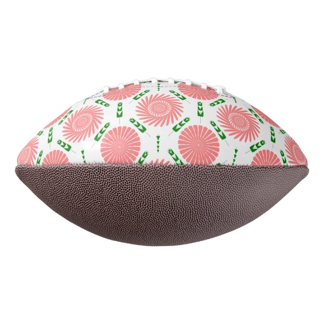 Ballon De Foot motif aux fleurs roses (Tourné à 90°)
