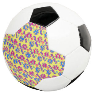 Ballon De Foot Motif Bitcoin coloré