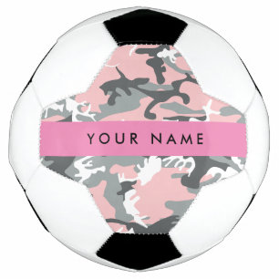 Ballon De Foot Motif camouflage rose et gris Personnalisez votre