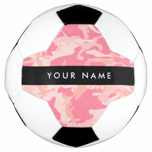 Ballon De Foot Motif de camouflage rose, Votre nom, Personnaliser