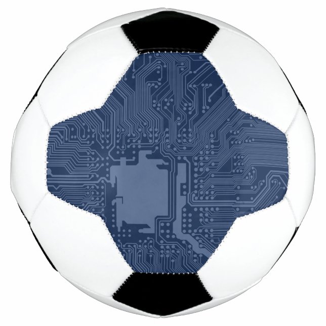 Ballon De Foot Motif de circuit Geek bleu (Devant)