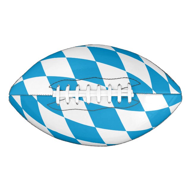 Ballon De Foot Motif Drapeau Diamant Bavière bleu et blanc (Devant)
