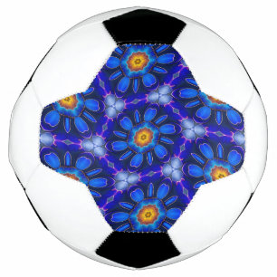 Ballon De Foot Motif Fleurs bleues Abstraites