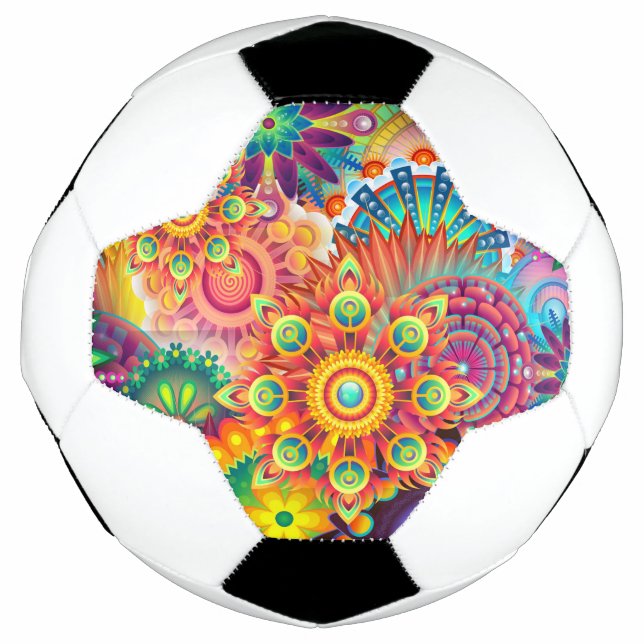 Ballon De Foot Motif funky rétro Abstrait Bohème (Devant)