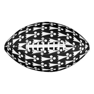 Ballon De Foot Motif Hermine, Motif Médiéval, Blanc sur Noir