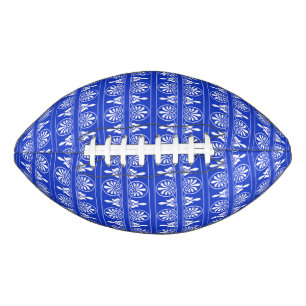 Ballon De Foot Motif Méditerranéen Arabesque Grec Bleu