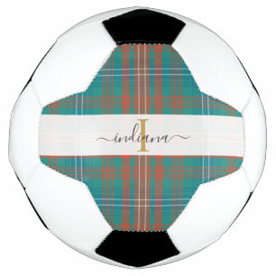 Ballon De Foot Motif Monogramme Nom Carreaux Clan Wilson Tartan