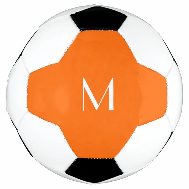 Ballon De Foot néon orange -    monogrammedsoccer (Devant)