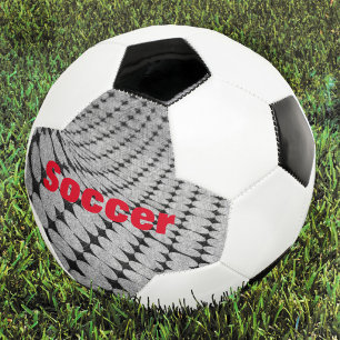 Ballon De Foot Noir et gris monochromatique avec nom
