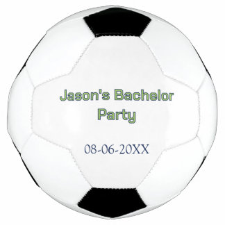 Ballon De Foot Nom de la fête de Bachelor date simple minimal mei