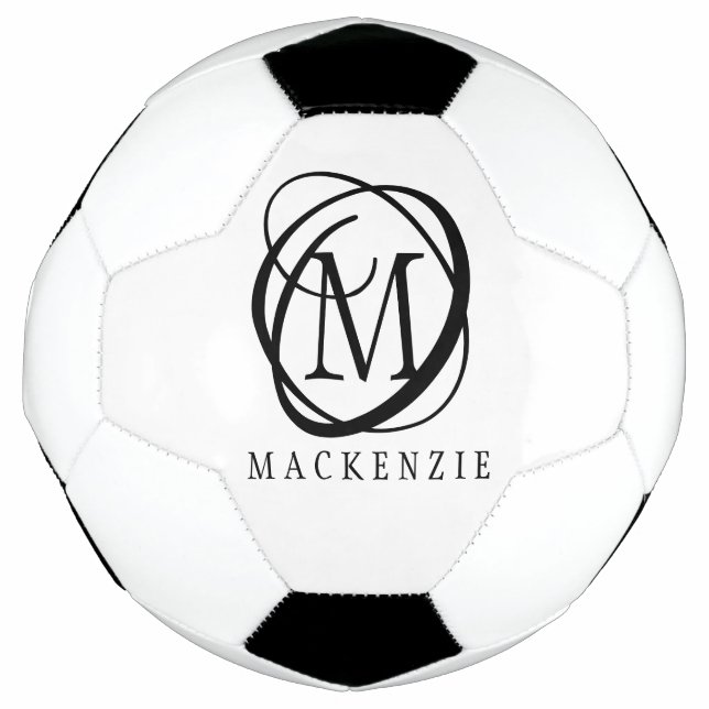Ballon De Foot Nom de monogramme moderne élégant (Devant)