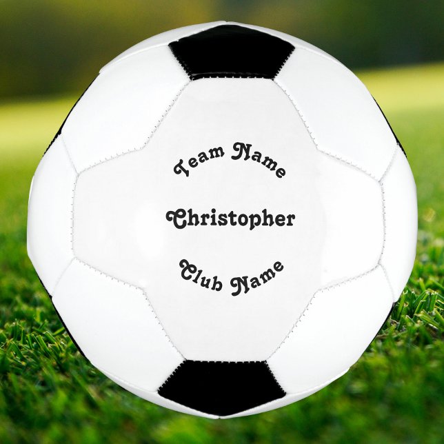 Ballon De Foot Nom du club d'entraîneur de l'équipe du joueur de  (Personalized Monogram Player Team Coach Club Name Soccer Ball)