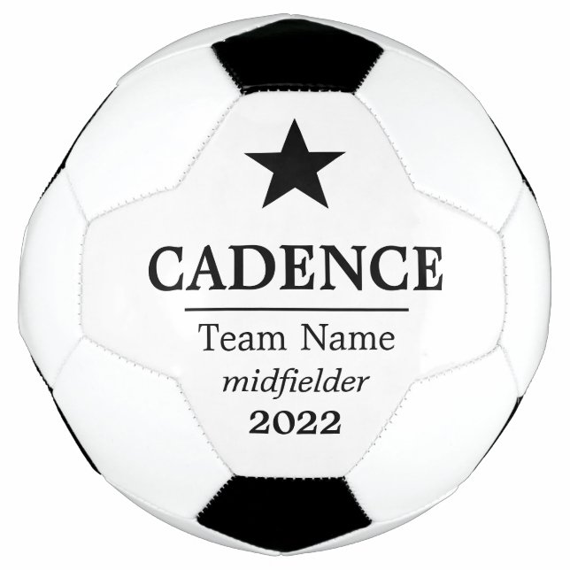 Ballon De Foot Nom du joueur étoilé et équipe de football (Devant)