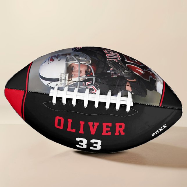 Ballon De Foot Nom du joueur noir rouge Photo (Créateur téléchargé)