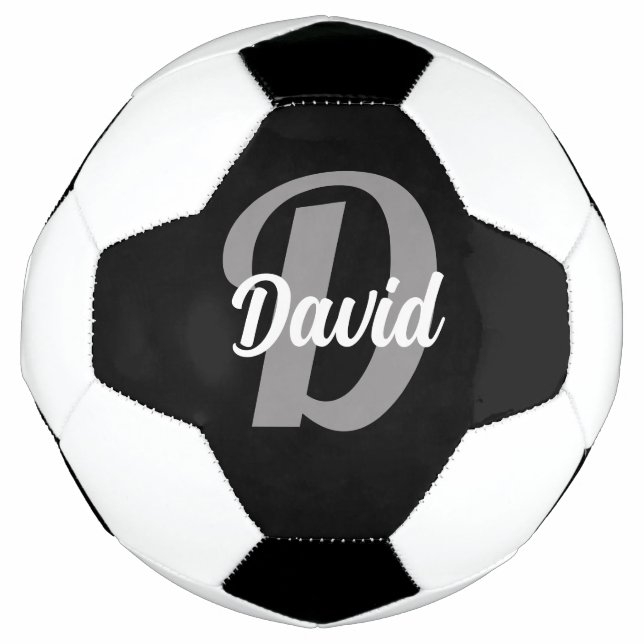 Ballon De Foot Nom Et Première Lettre En Noir (Devant)