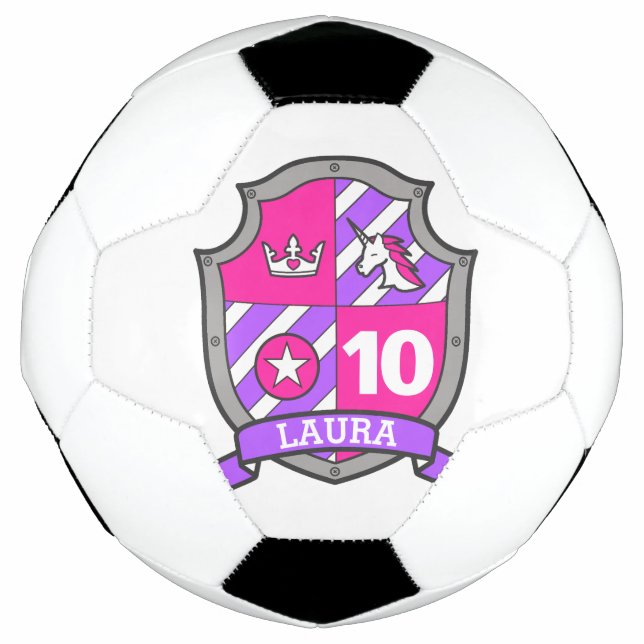 Ballon De Foot Nom personnalisé 10e anniversaire filles balle de  (Devant)